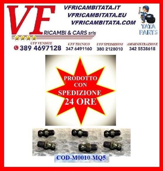 SAFARI - TELCOLINE - XENON : INGRASSATORE - KIT 6 UGELLI - COD-M0010-MQ5 - TRV10 - RICAMBIO IN OFFERTA SPEDIZIONE 24 ORE