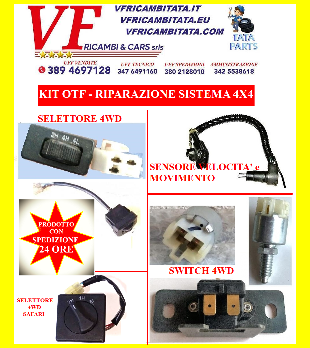 SAFARI - TELCOLINE - XENON : SISTEMA 4X4 - KIT OTF - RIPARAZIONE 4X4 - COD-BE0040-TRV368