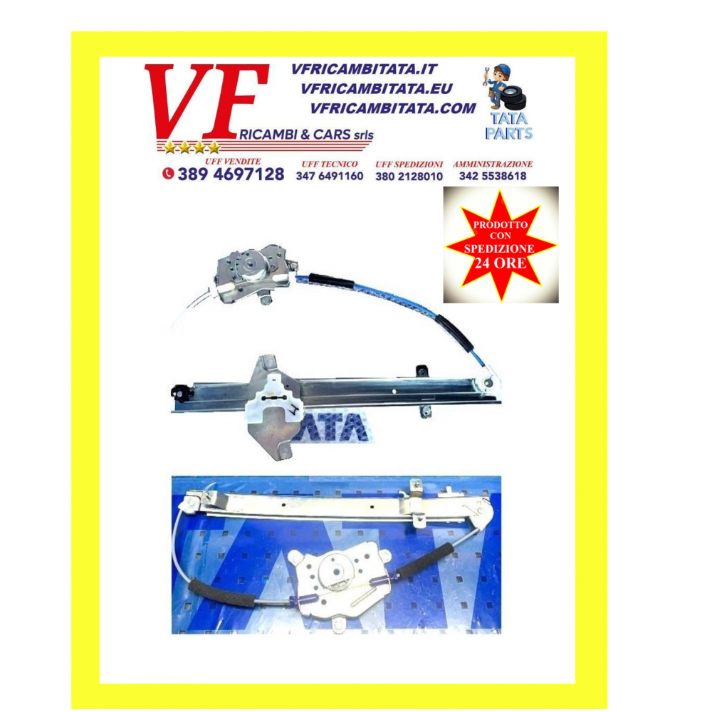 TATA VISTA : ALZAVETRO DX SX - GUIDA E CAVO - COD-G0004-26A - TRV372 - RICAMBIO CON SPEDIZIONE IN 24 ORE