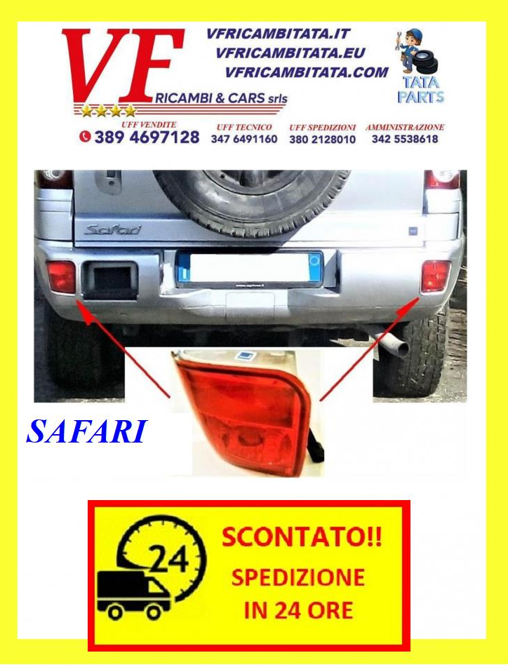 SAFARI - TELCOLINE - XENON : RETRONEBBIA COMPLETO - DX SX - COD-T0096-TRV48-RICAMBIO IN OFFERTA SPEDIZIONE IN 24 ORE