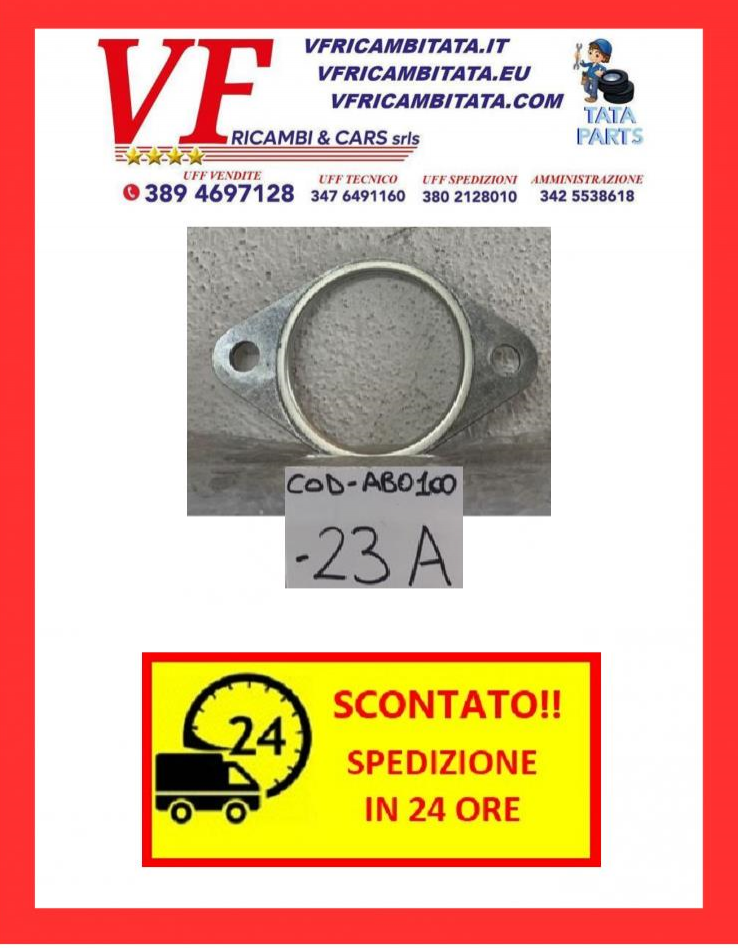 SAFARI - TELCOLINE - XENON :GUARNIZIONE OVALE LISCIA MARMITTA - COD-AB0100 - 23A - TRV55  - RICAMBIO IN OFFERTA CON SPEDIZIONE IN 24 ORE