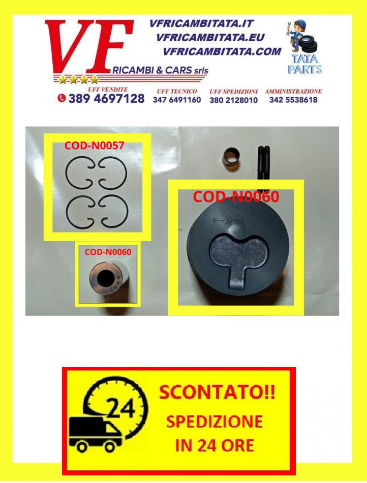 SAFARI - TELCOLINE - XENON : PISTONE 2.0 TD - COD-N0055-46D-COD-N0060-TRV25 -RICAMBIO IN OFFERTA CON SPEDIZIONE IN 24 ORE